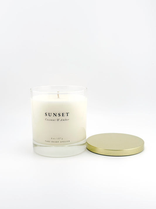 Sunset Coconut + Amber Candle