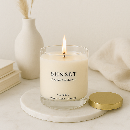 Sunset Coconut + Amber Candle