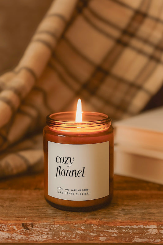 Cozy Flannel Amber Woods + Spices Candle