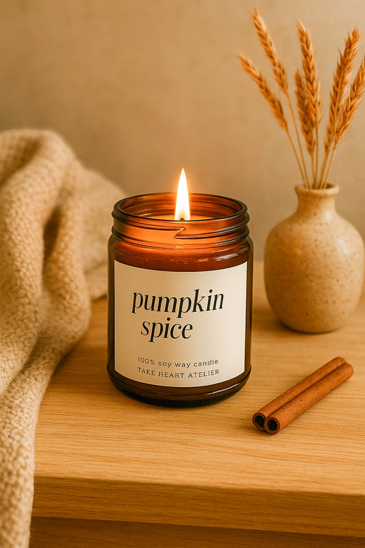 Pumpkin Spice Pumpkin + Cinnamon Candle